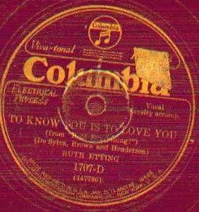 78-To Know You Is To Love You - Columbia 1707-D